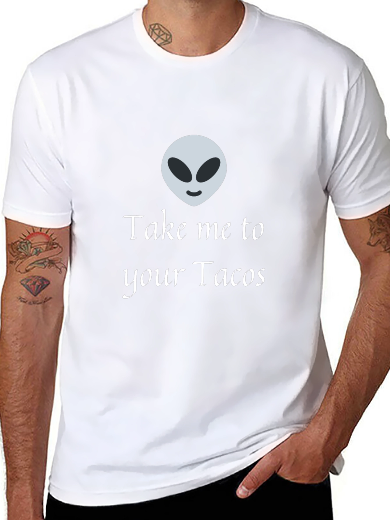 Alien Take Me To Your Tacos Black T-Shirt