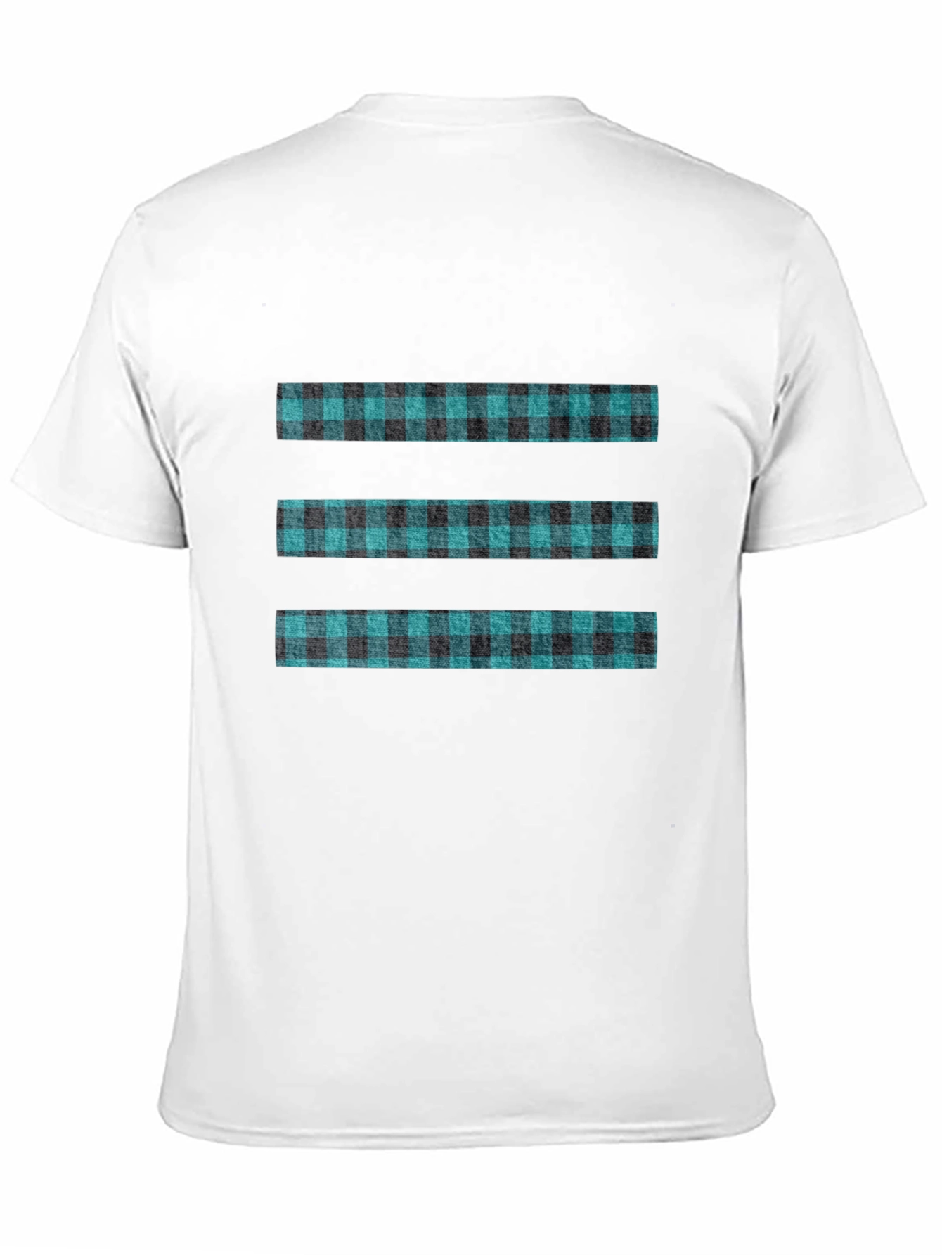 Modern Plaid Stripe Tee - Black Casual T-Shirt
