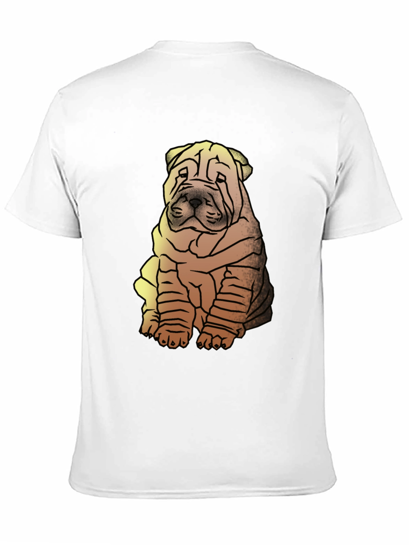 Shar Pei Dog Graphic Print Mens Black T-Shirt