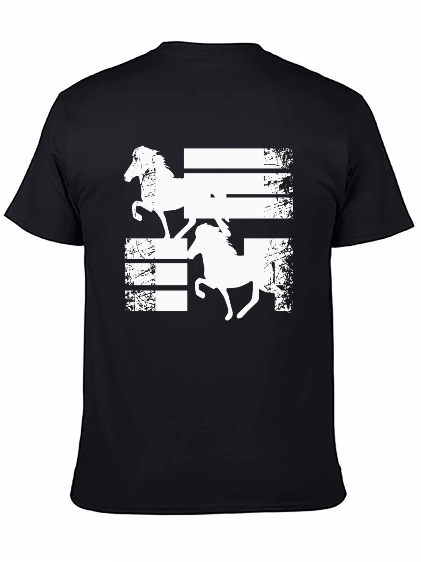 Horse Graphic Tee - Black Casual T-Shirt