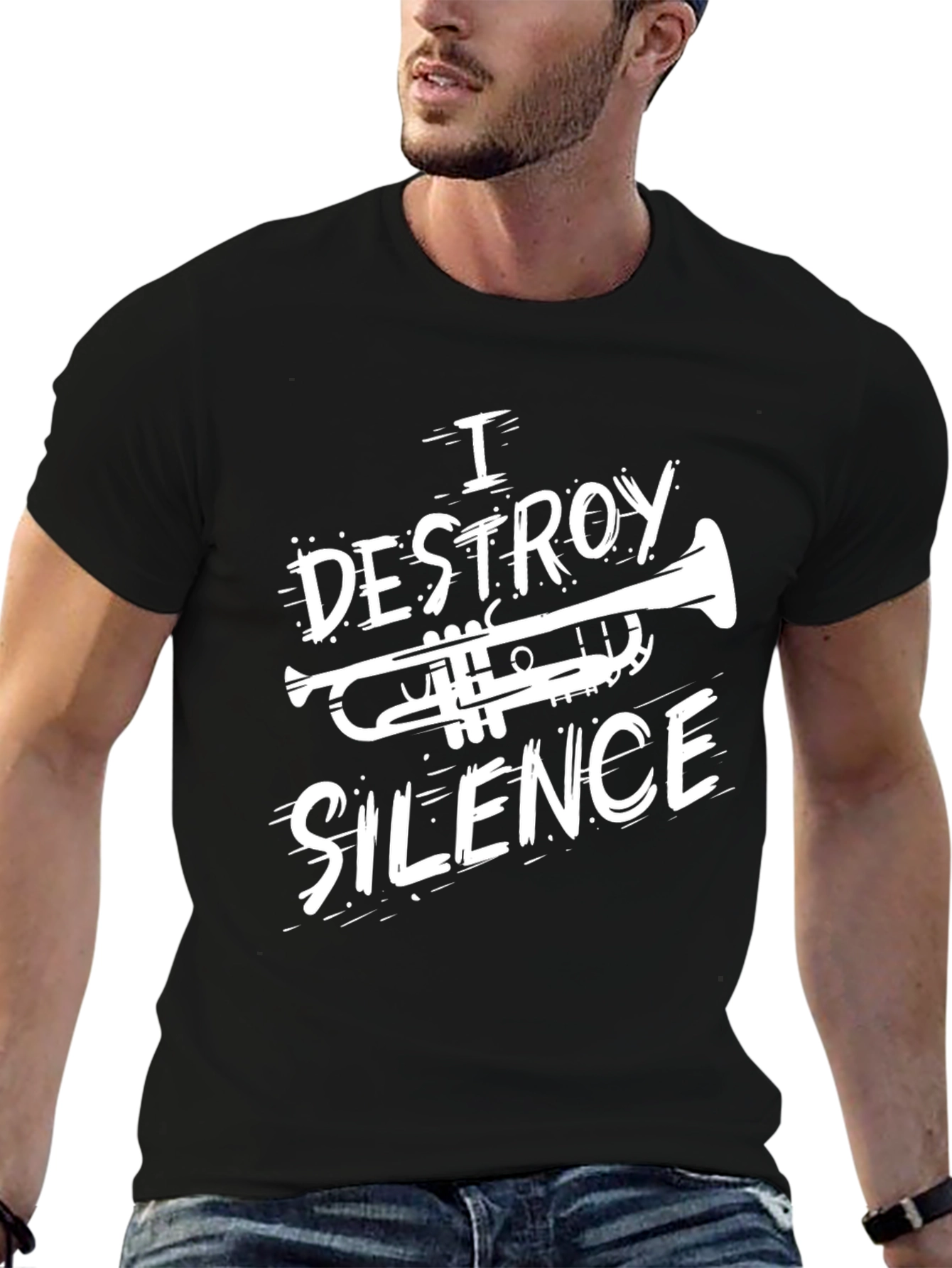 I Destroy Silence T-Shirt - Musician Trumpet Tee