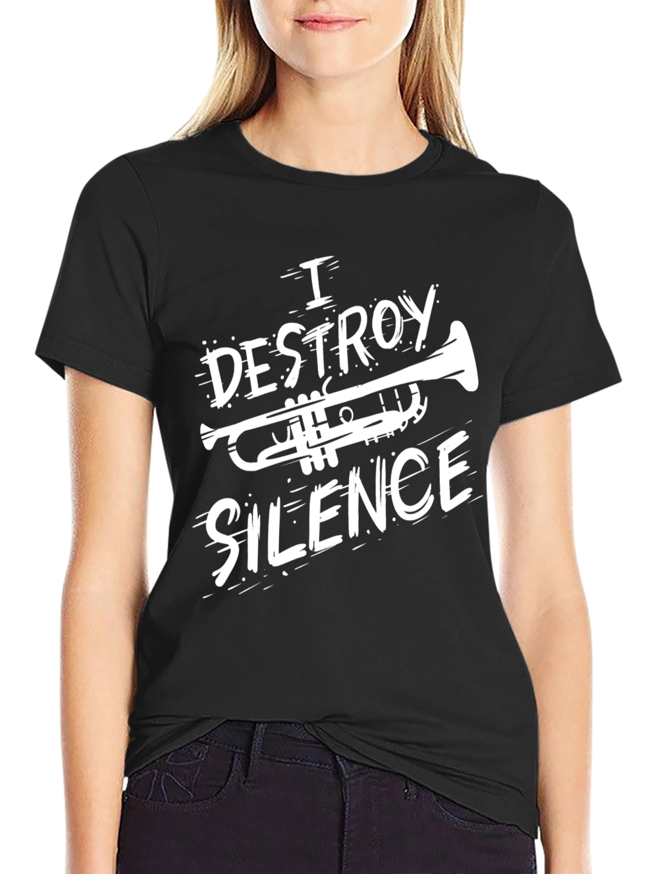 I Destroy Silence T-Shirt - Musician Trumpet Tee