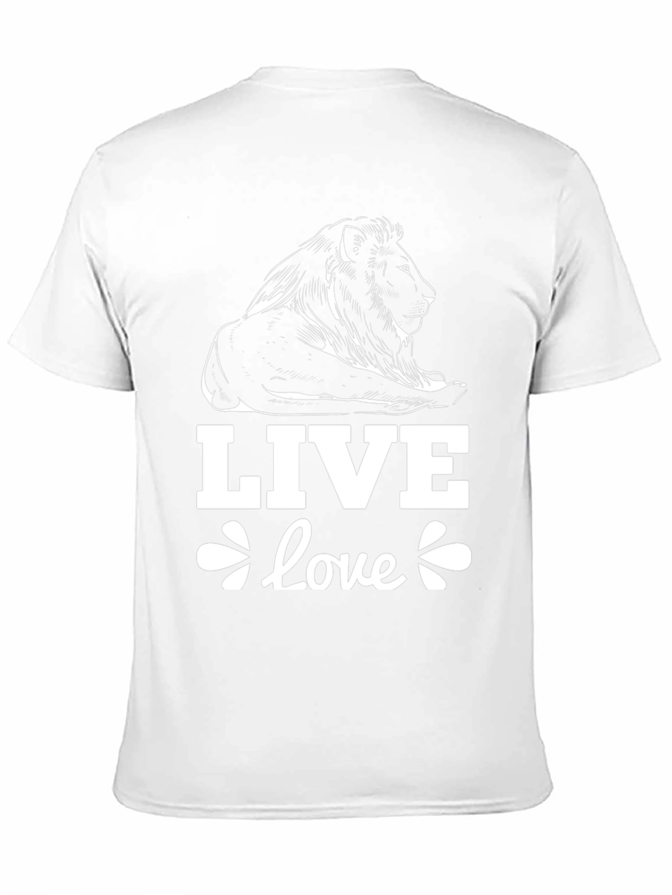 Lion Live Love Black Graphic T-Shirt