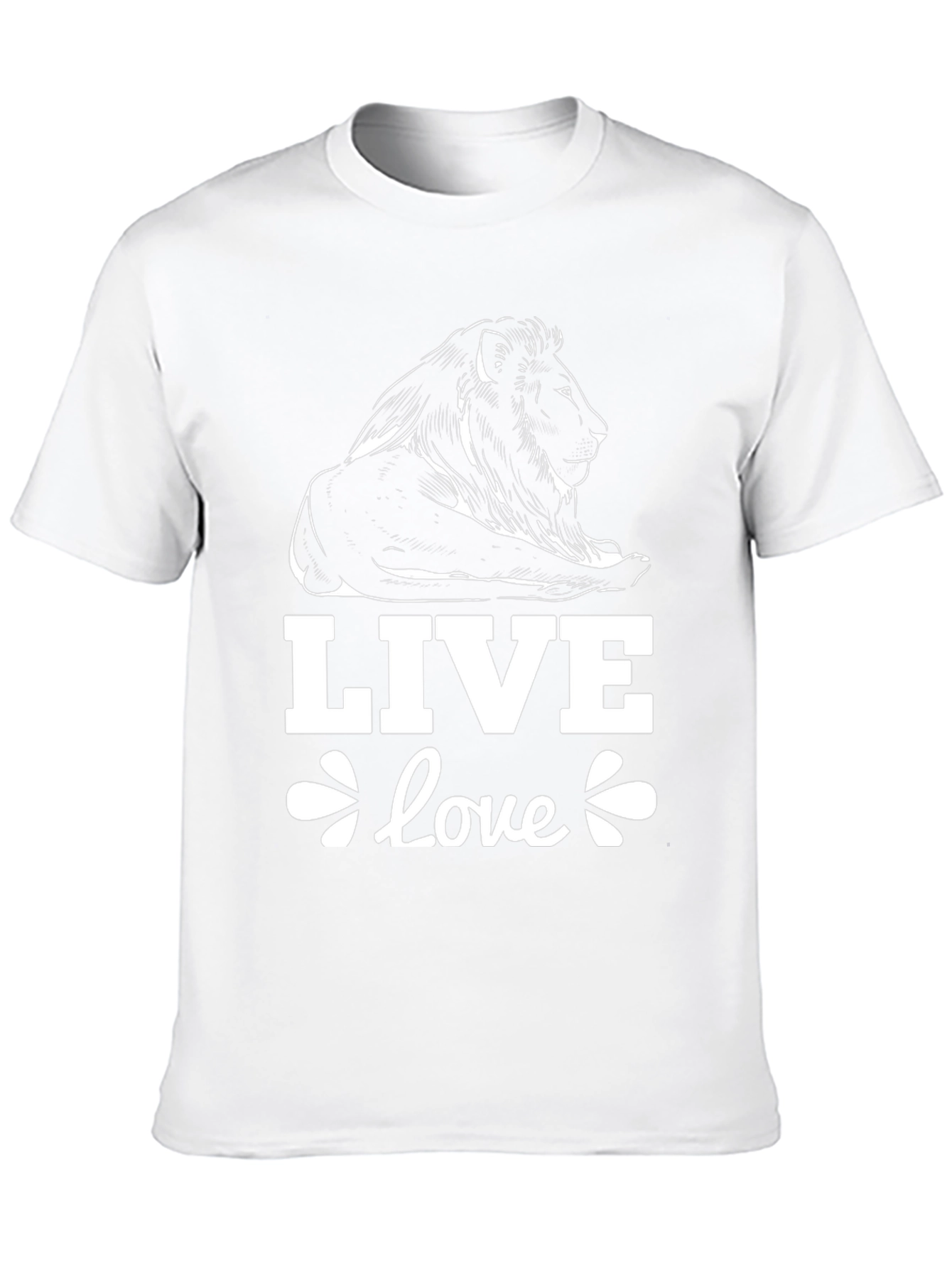 Lion Live Love Black Graphic T-Shirt