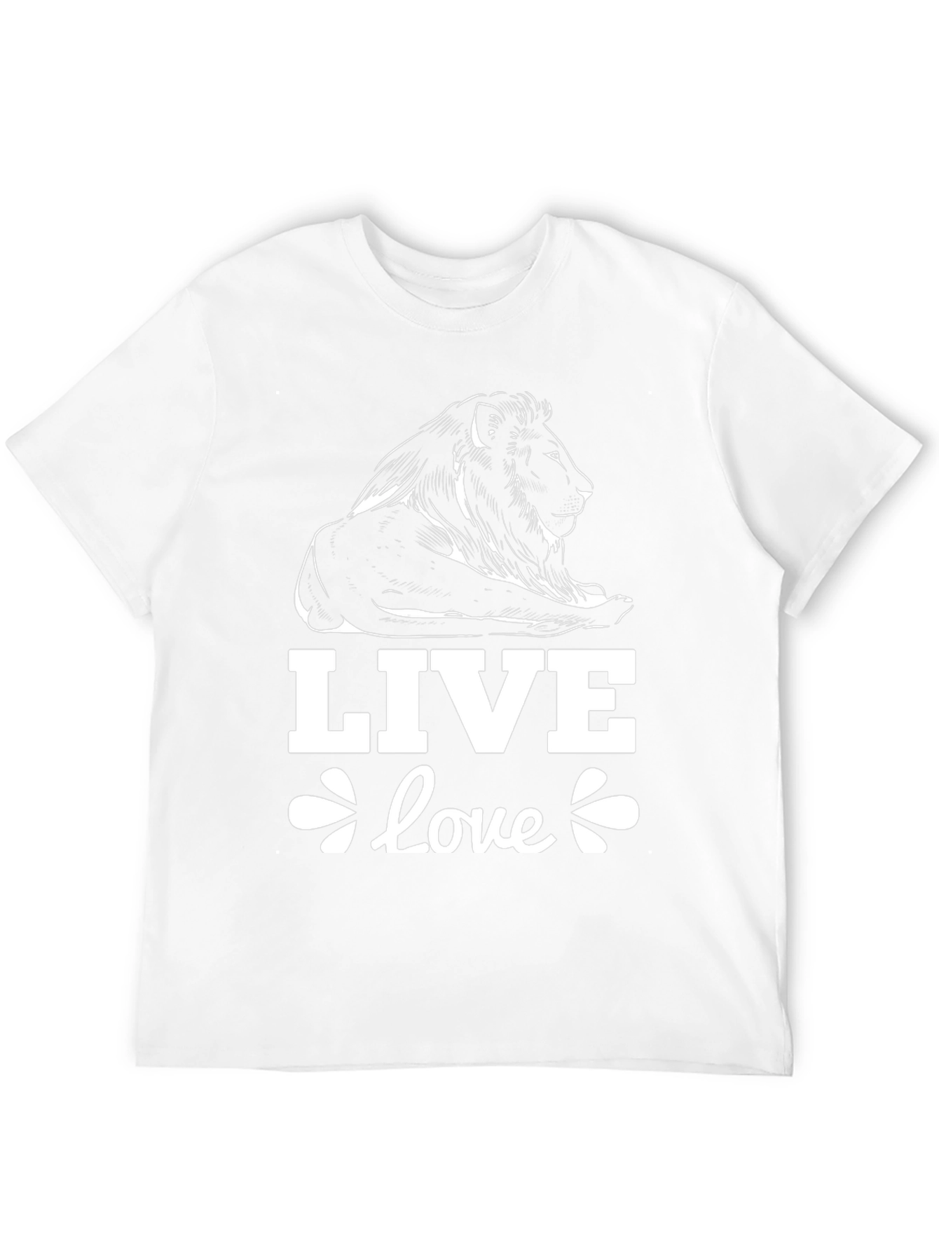 Lion Live Love Black Graphic T-Shirt