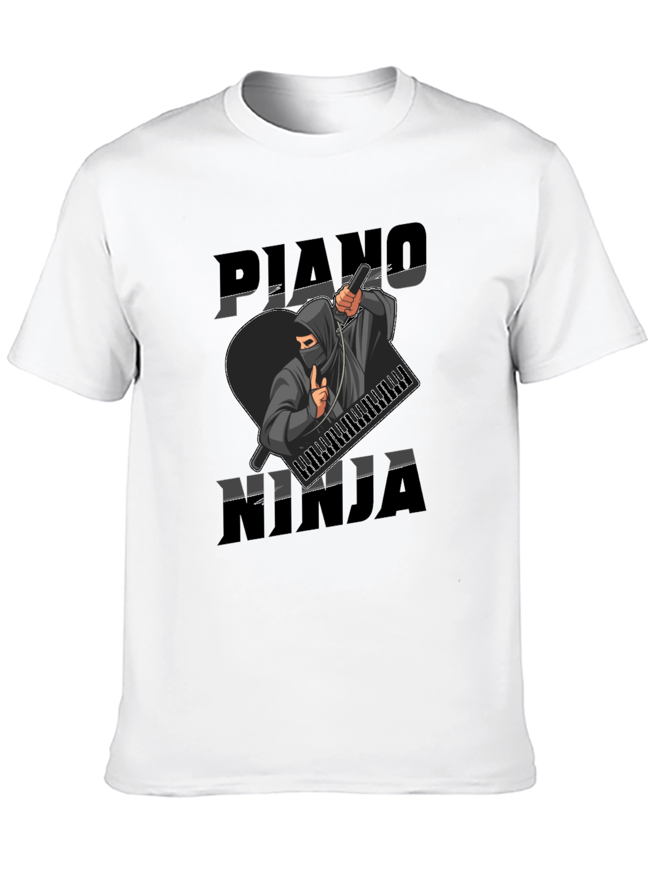 Piano Ninja Graphic Tee - Musician Style T-Shirt