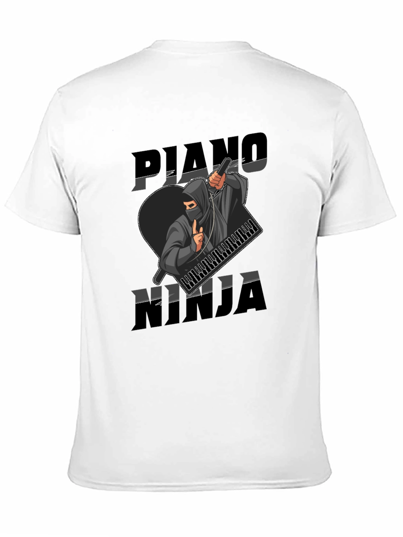 Piano Ninja Graphic Tee - Musician Style T-Shirt