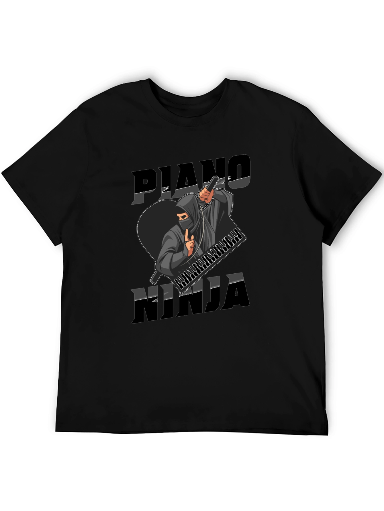 Piano Ninja Graphic Tee - Musician Style T-Shirt