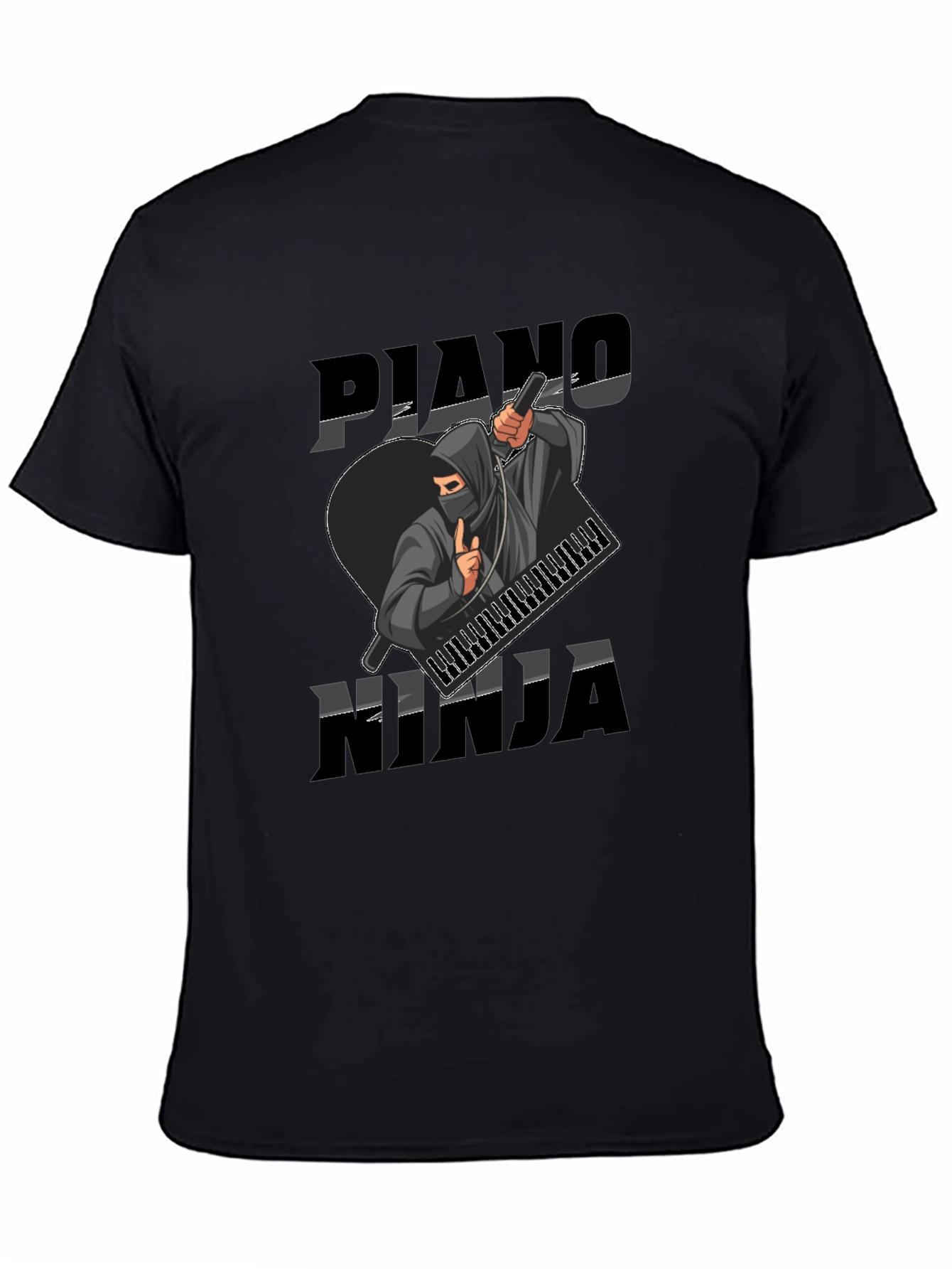 Piano Ninja Graphic Tee - Musician Style T-Shirt