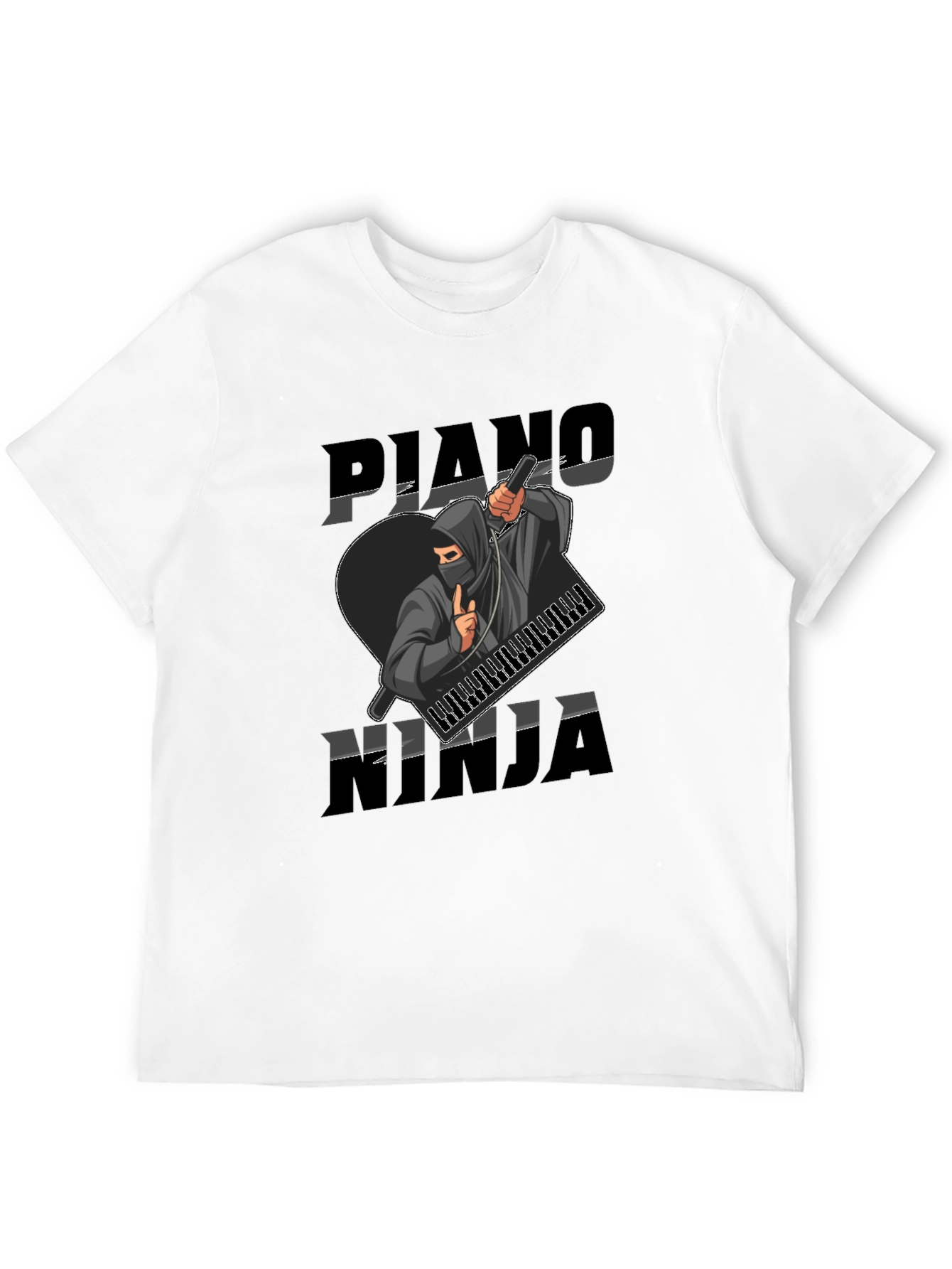 Piano Ninja Graphic Tee - Musician Style T-Shirt