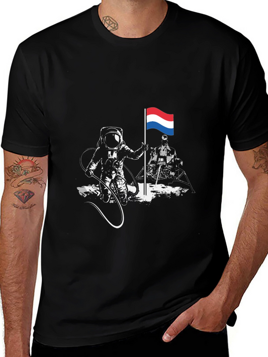 Astronaut Flag T-Shirt - Space Exploration Tee