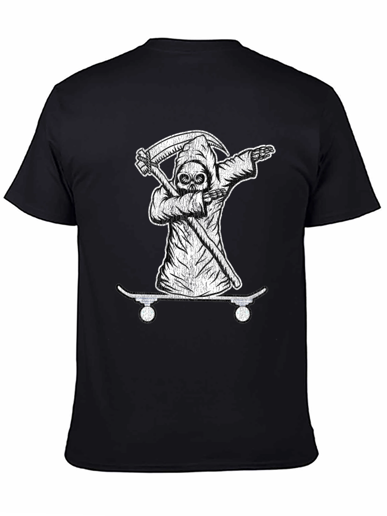 Grim Reaper Skateboarder Black T-Shirt