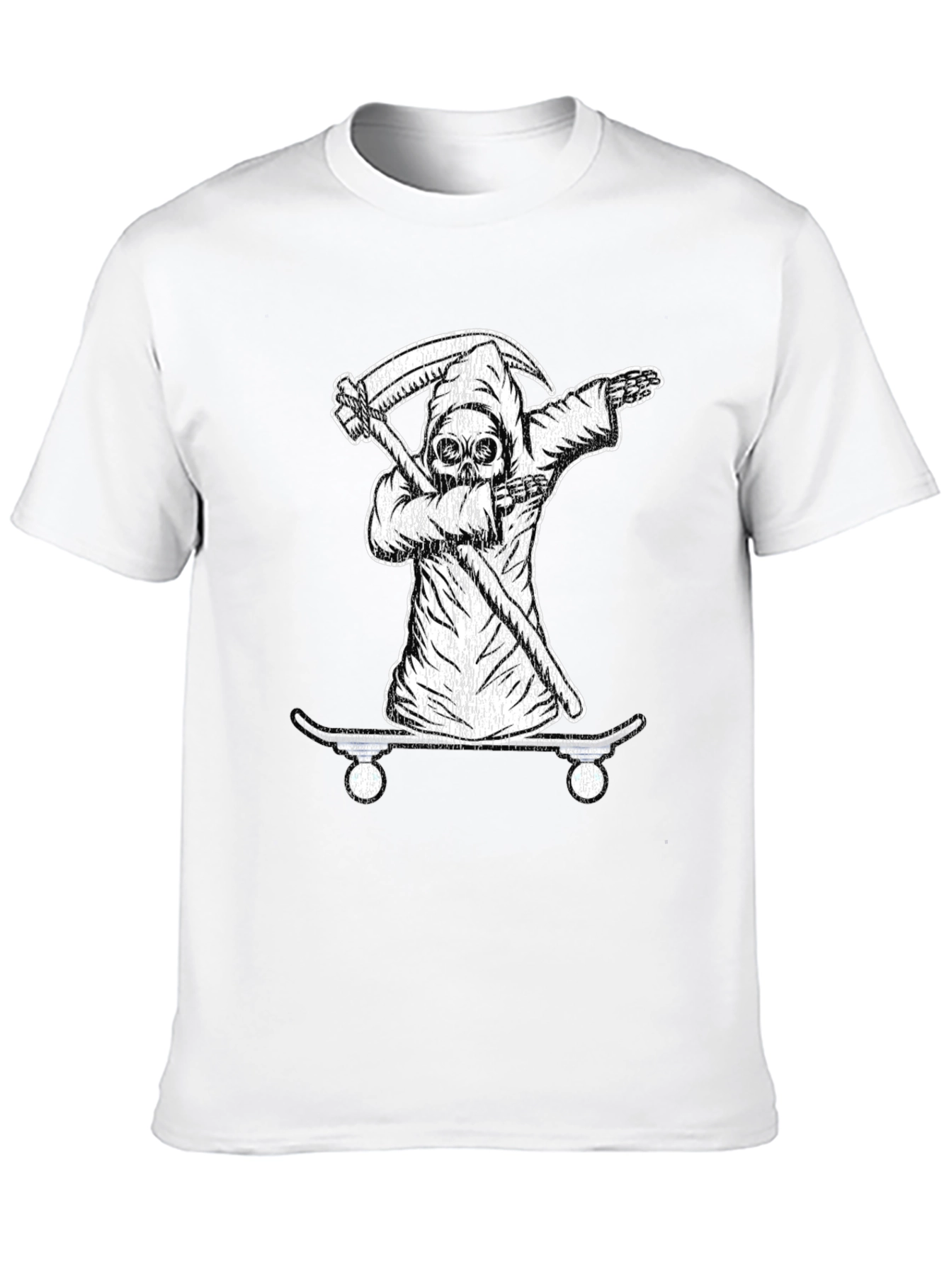 Grim Reaper Skateboarder Black T-Shirt