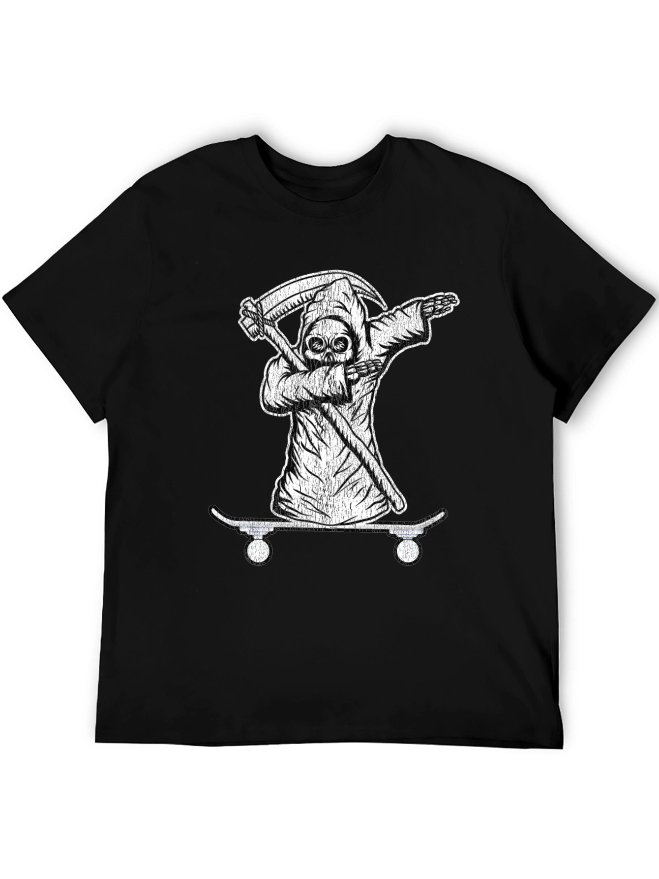 Grim Reaper Skateboarder Black T-Shirt