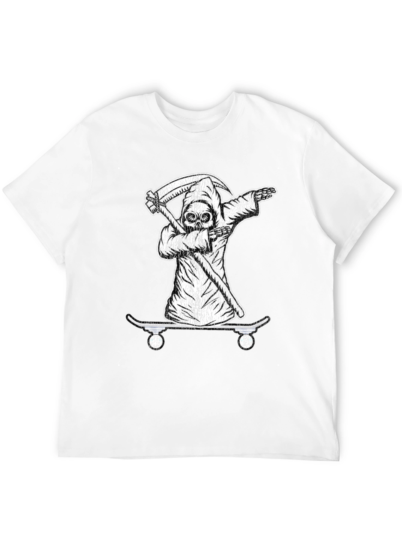 Grim Reaper Skateboarder Black T-Shirt