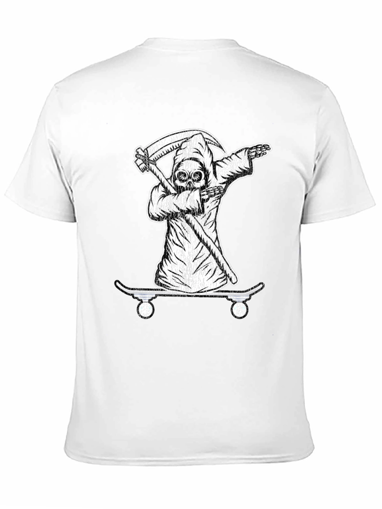 Grim Reaper Skateboarder Black T-Shirt