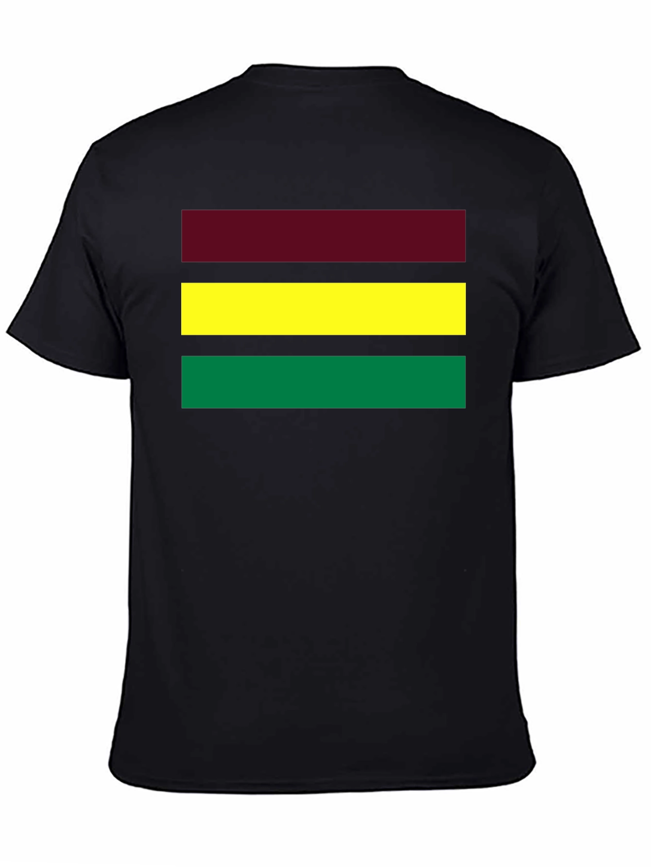 Striped Tee - Maroon Yellow Green
