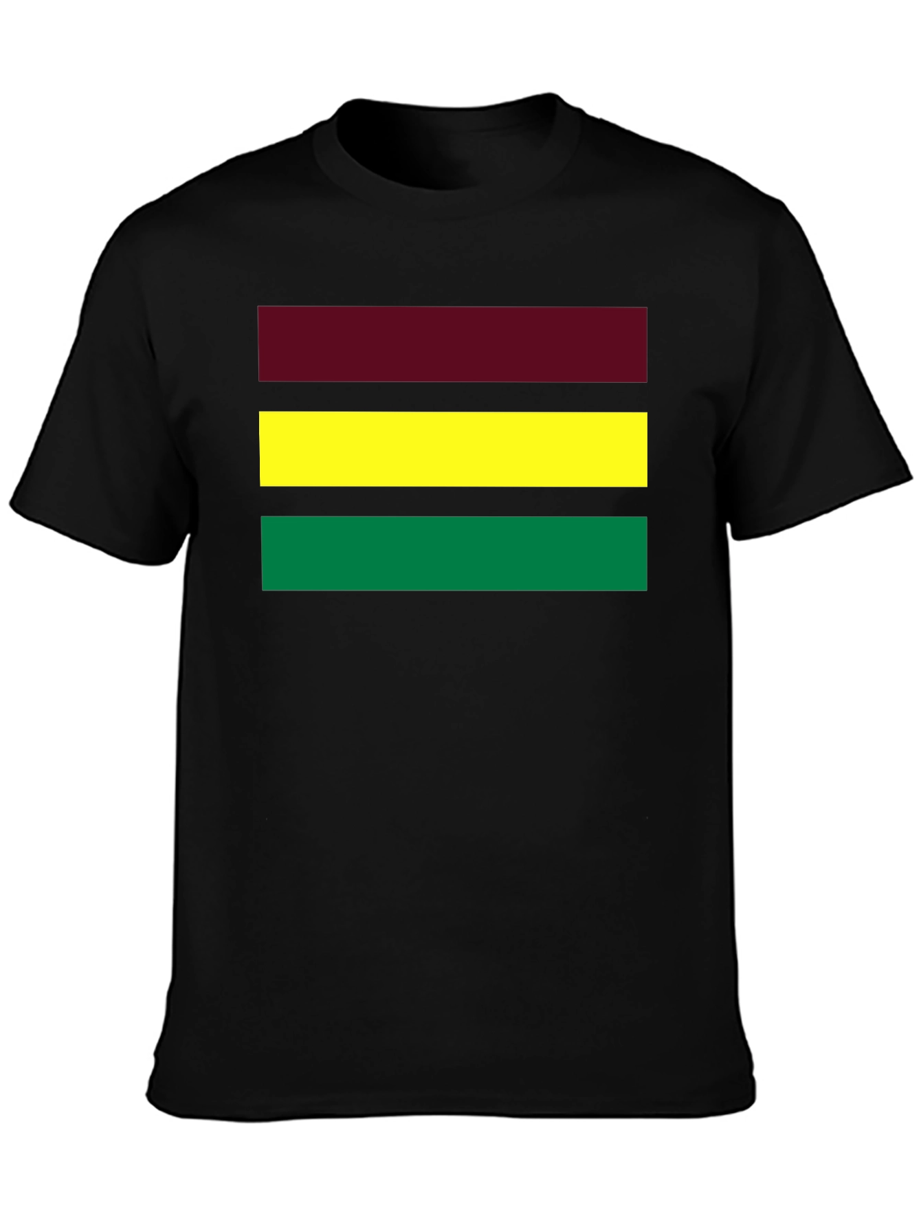 Striped Tee - Maroon Yellow Green