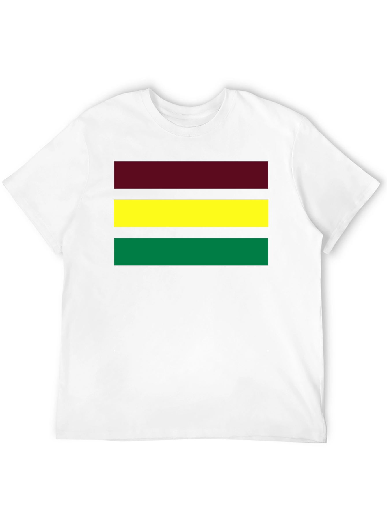 Striped Tee - Maroon Yellow Green