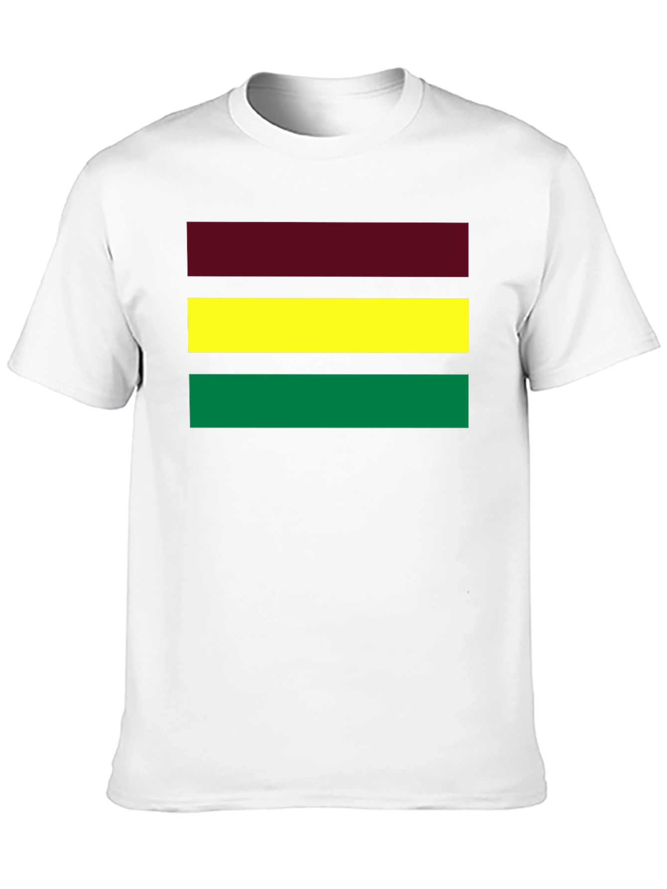 Striped Tee - Maroon Yellow Green