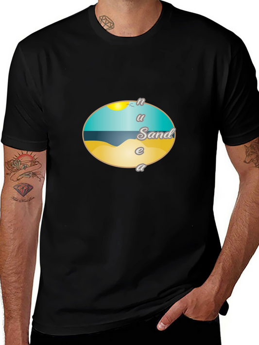 Beach Sand Graphic Tee - Unisex Black T-Shirt