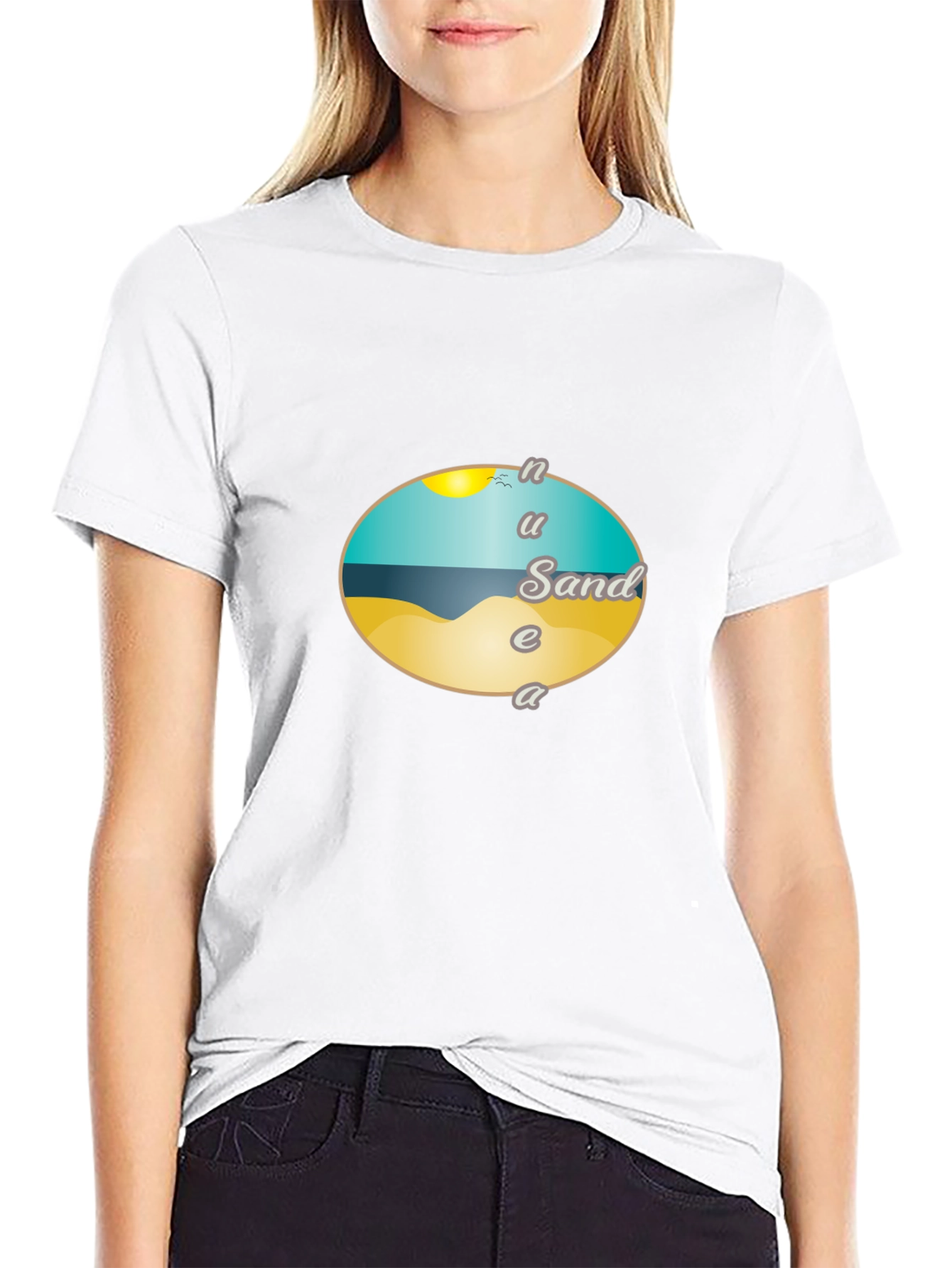 Beach Sand Graphic Tee - Unisex Black T-Shirt