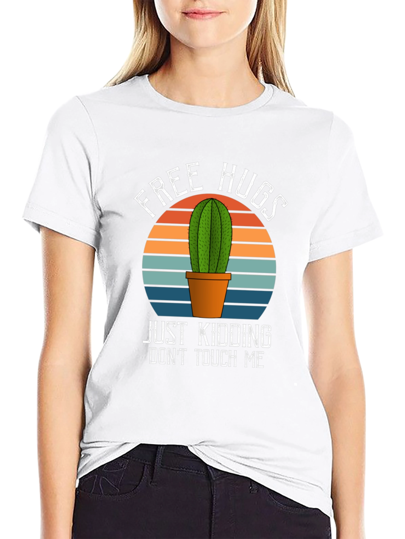 Free Hugs Cactus Graphic T-Shirt