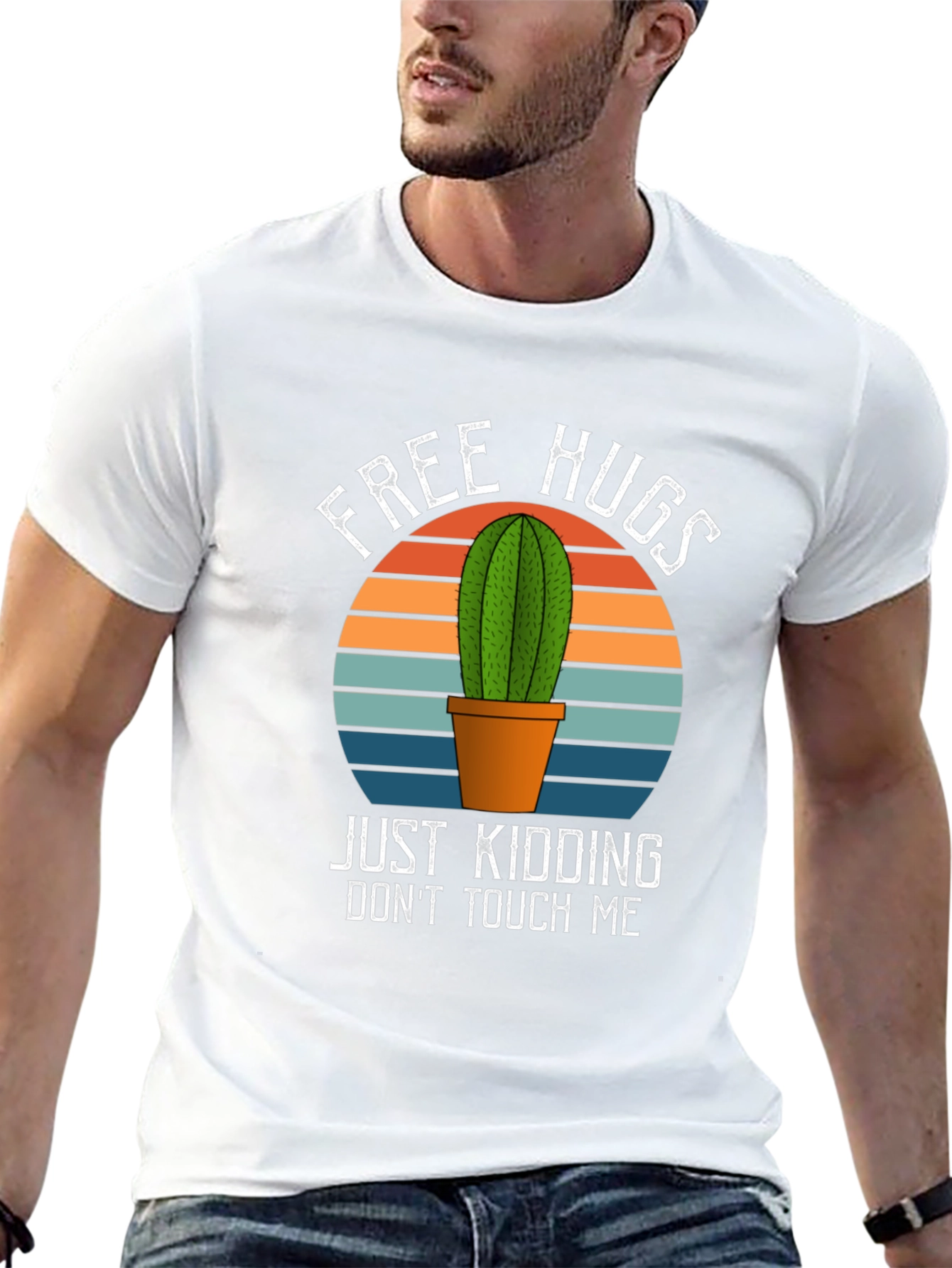Free Hugs Cactus Graphic T-Shirt
