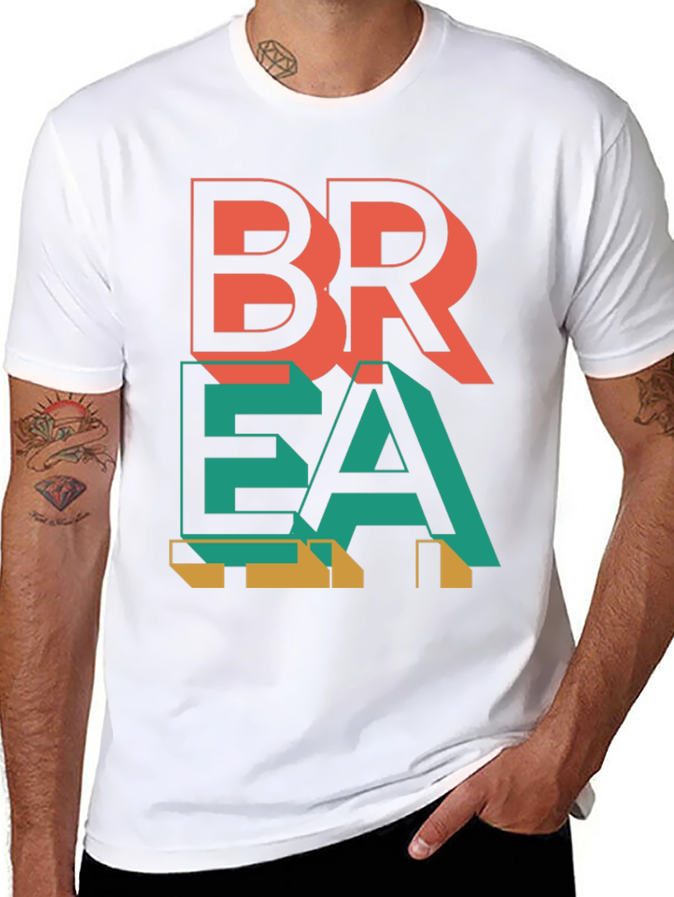 Abstract Graphic Print Mens T-Shirt