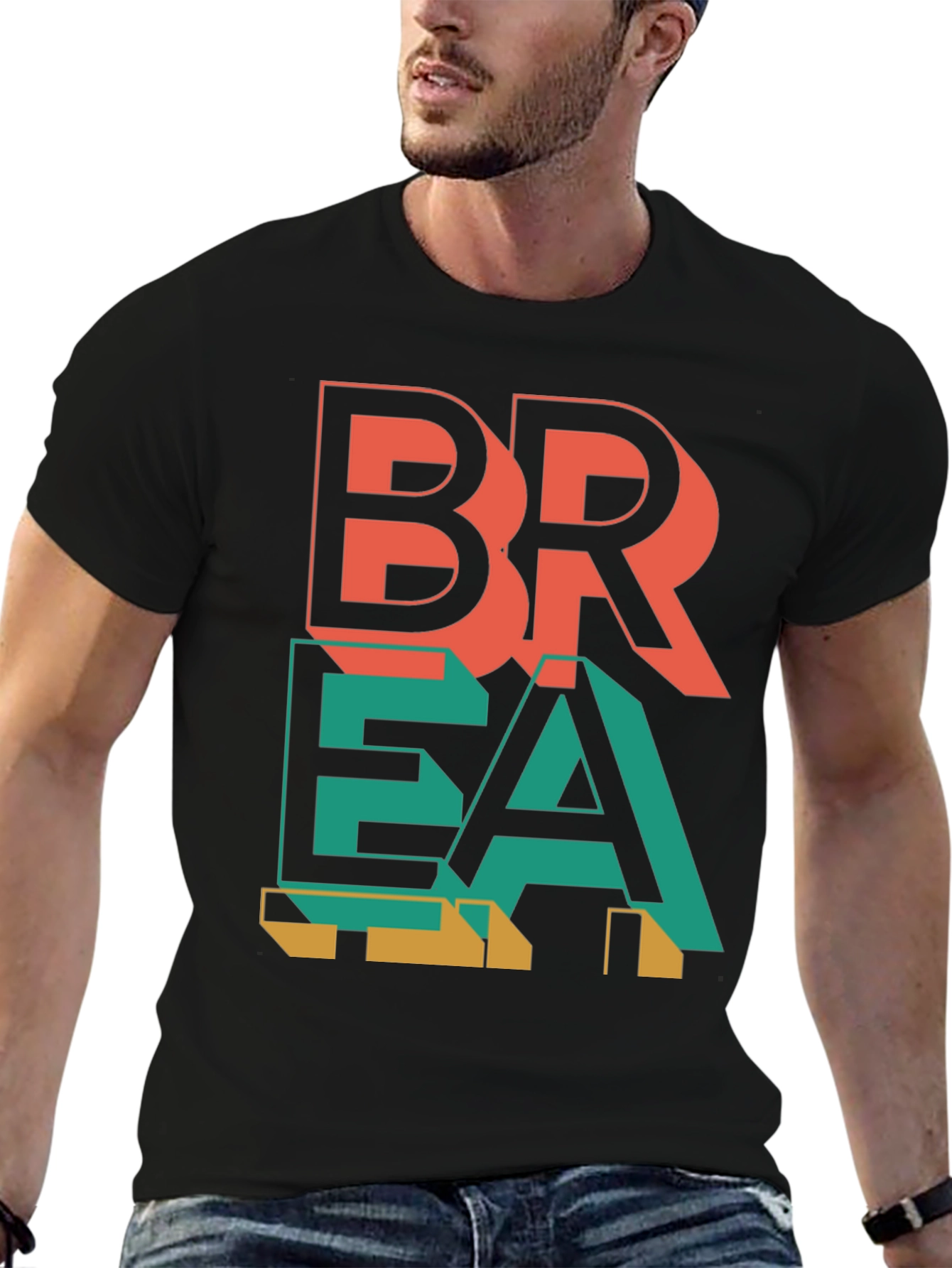 Abstract Graphic Print Mens T-Shirt