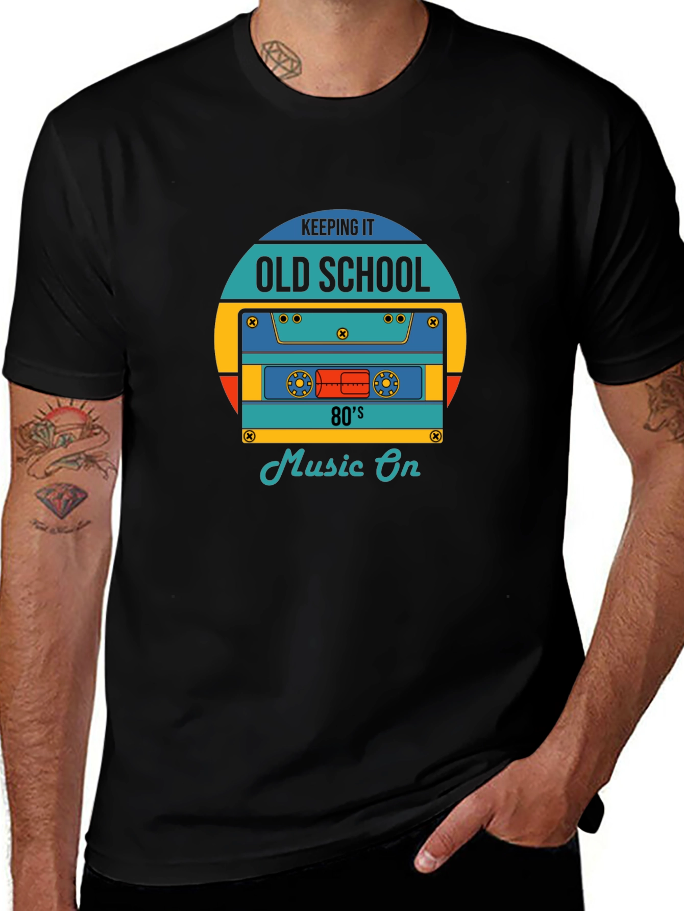 Retro 80s Music On Graphic T-Shirt