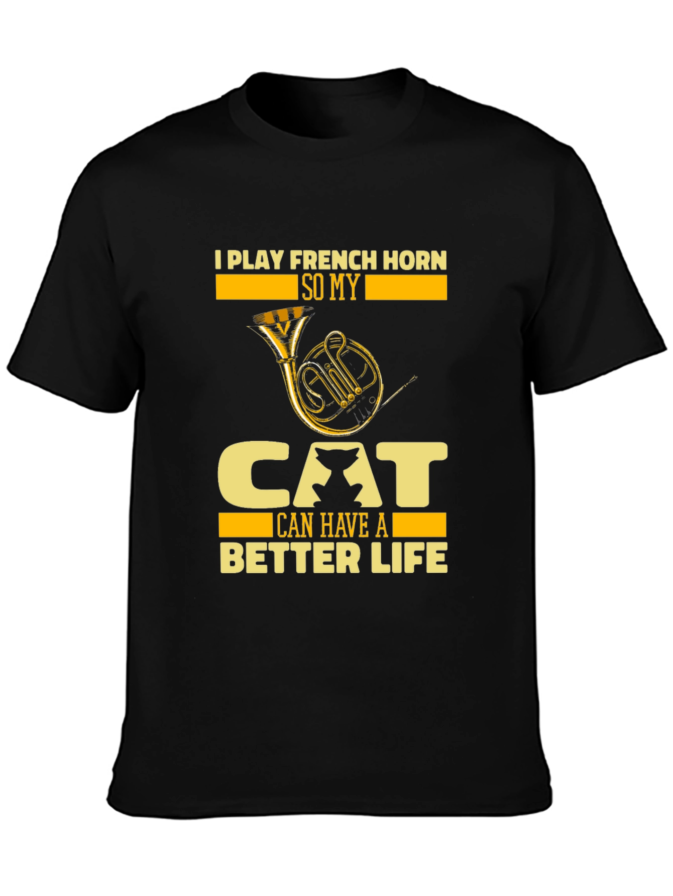 French Horn Cat Lover T-Shirt
