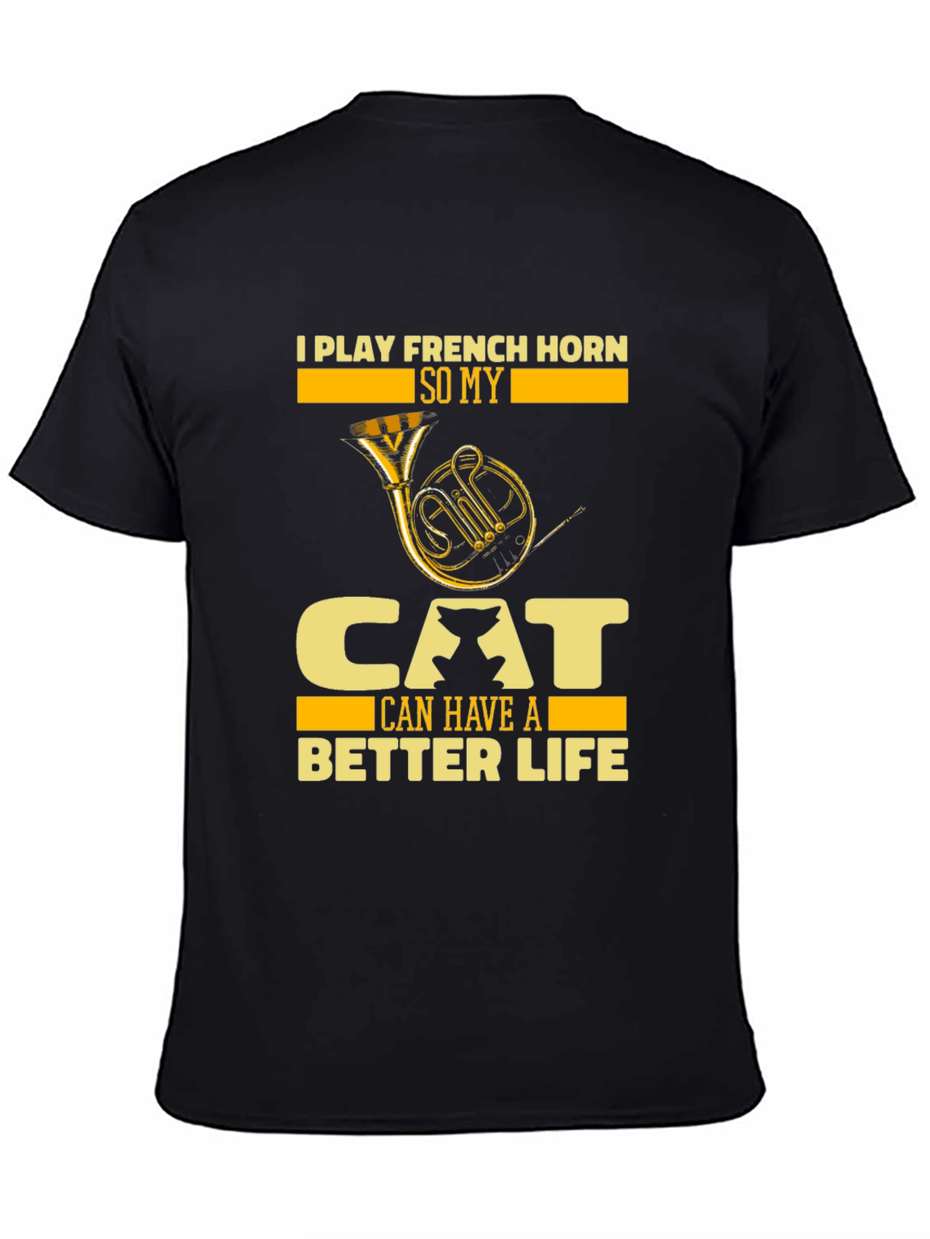 French Horn Cat Lover T-Shirt