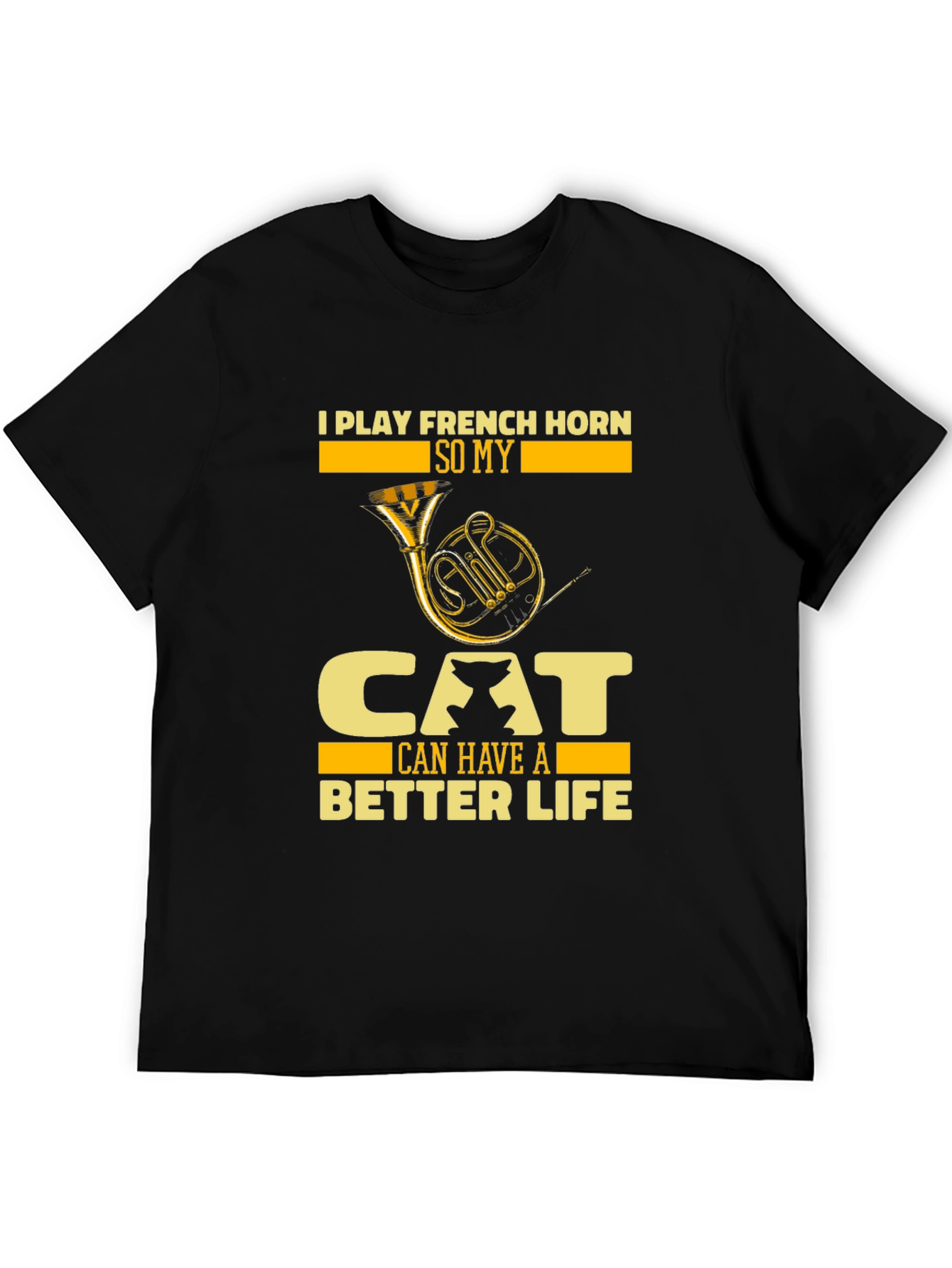 French Horn Cat Lover T-Shirt