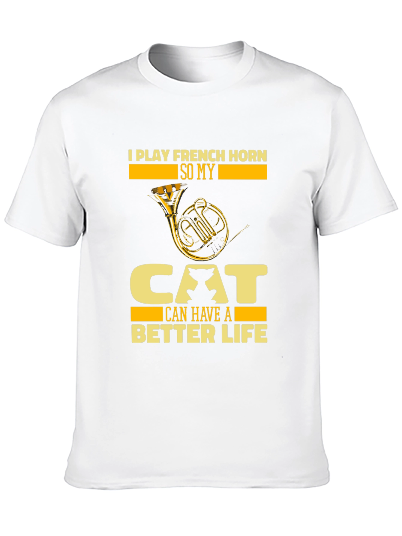 French Horn Cat Lover T-Shirt