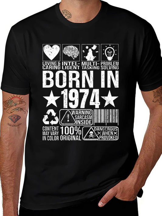 Born in 1974 Graphic T-Shirt - Loving Caring Inteligent