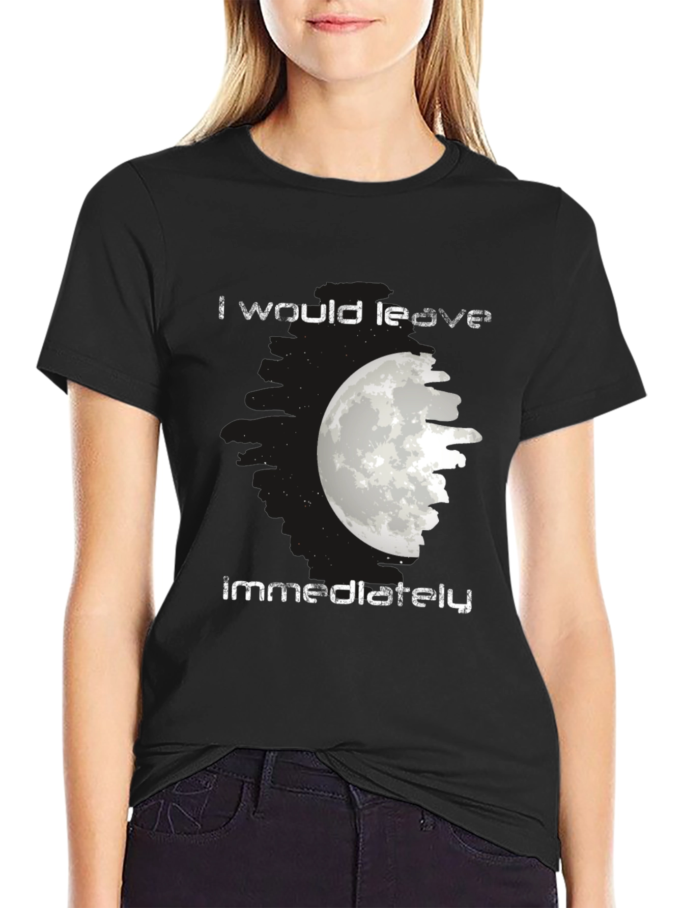 I Would Leave Immediately Moon Graphic Tee