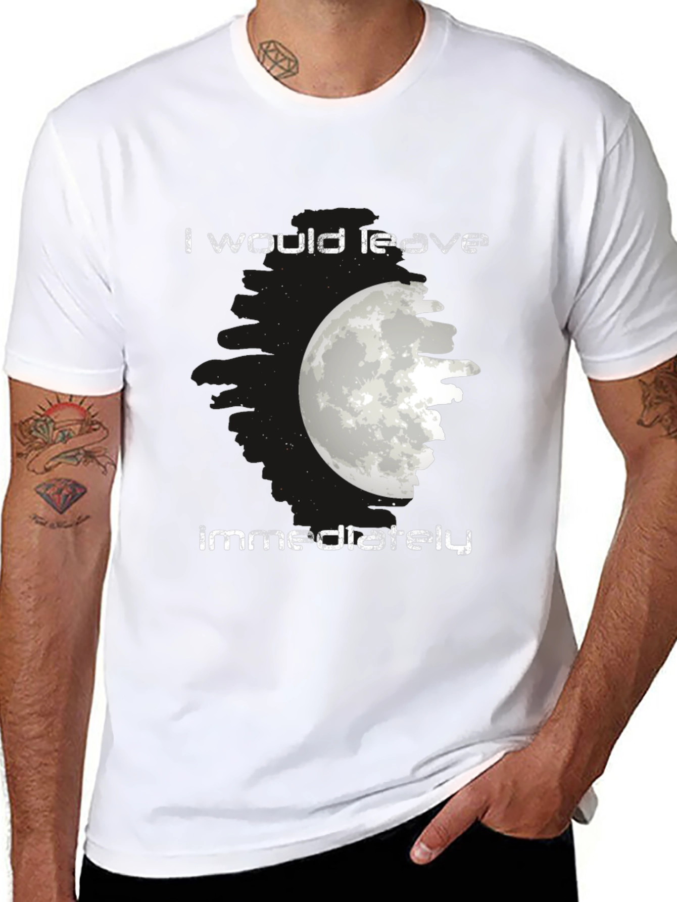 I Would Leave Immediately Moon Graphic Tee