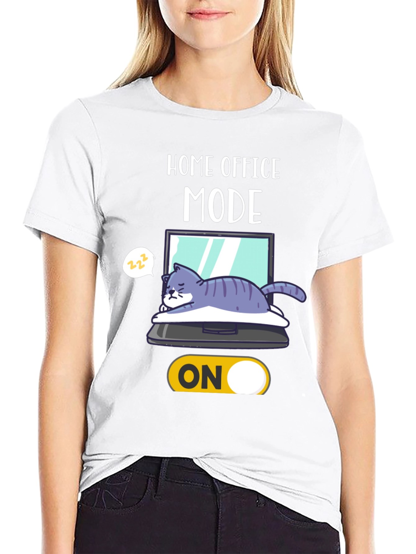 Home Office Mode On Cat T-Shirt