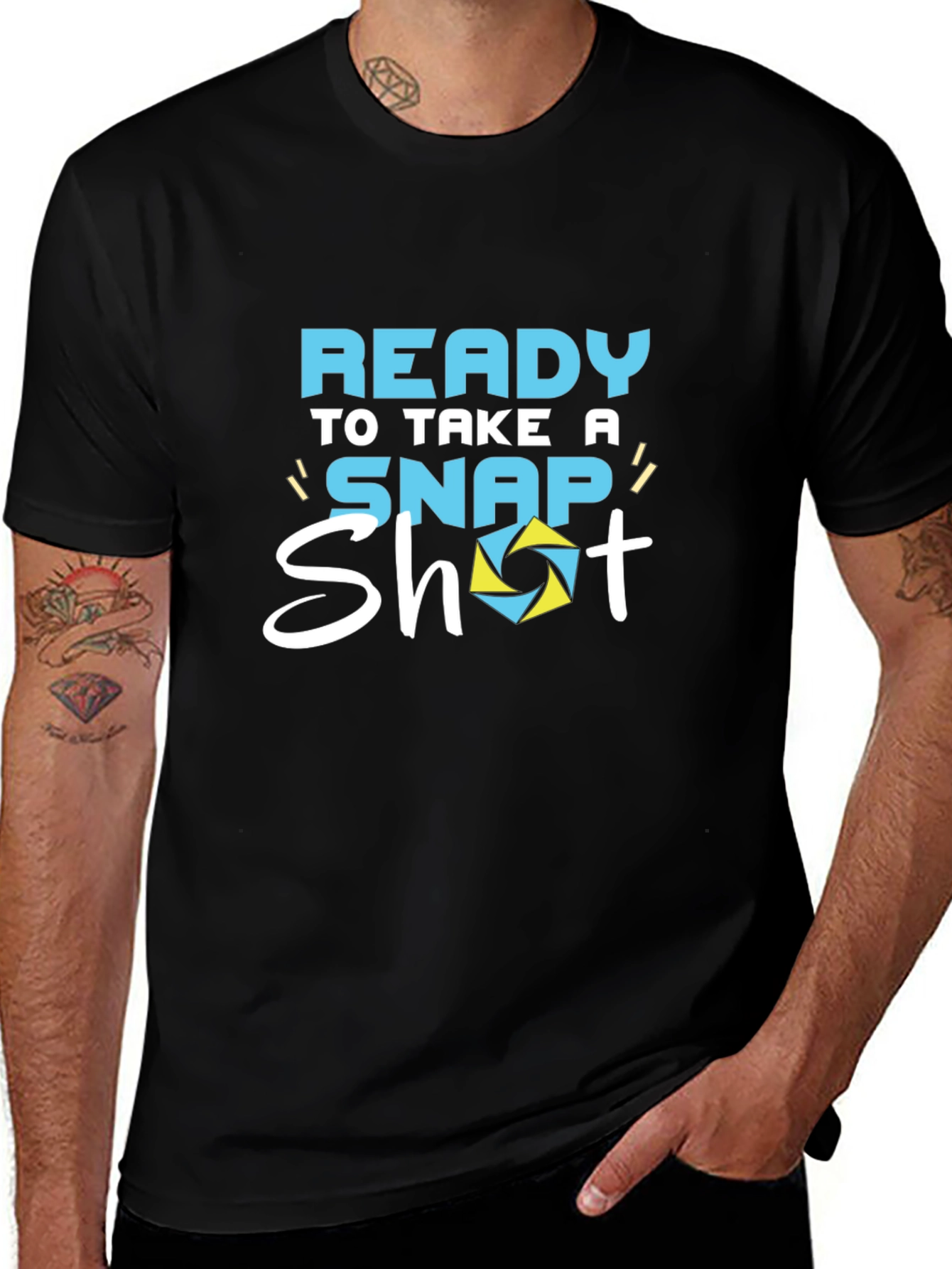 Ready to Take a Snap Shot Black Graphic Tee