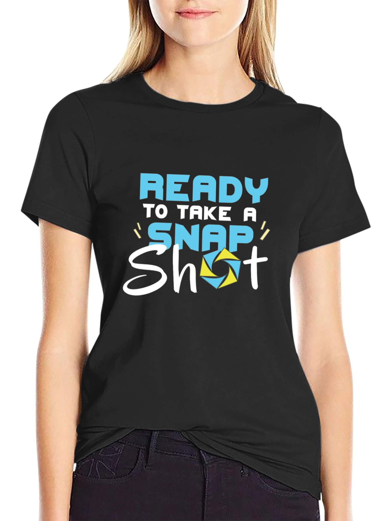 Ready to Take a Snap Shot Black Graphic Tee