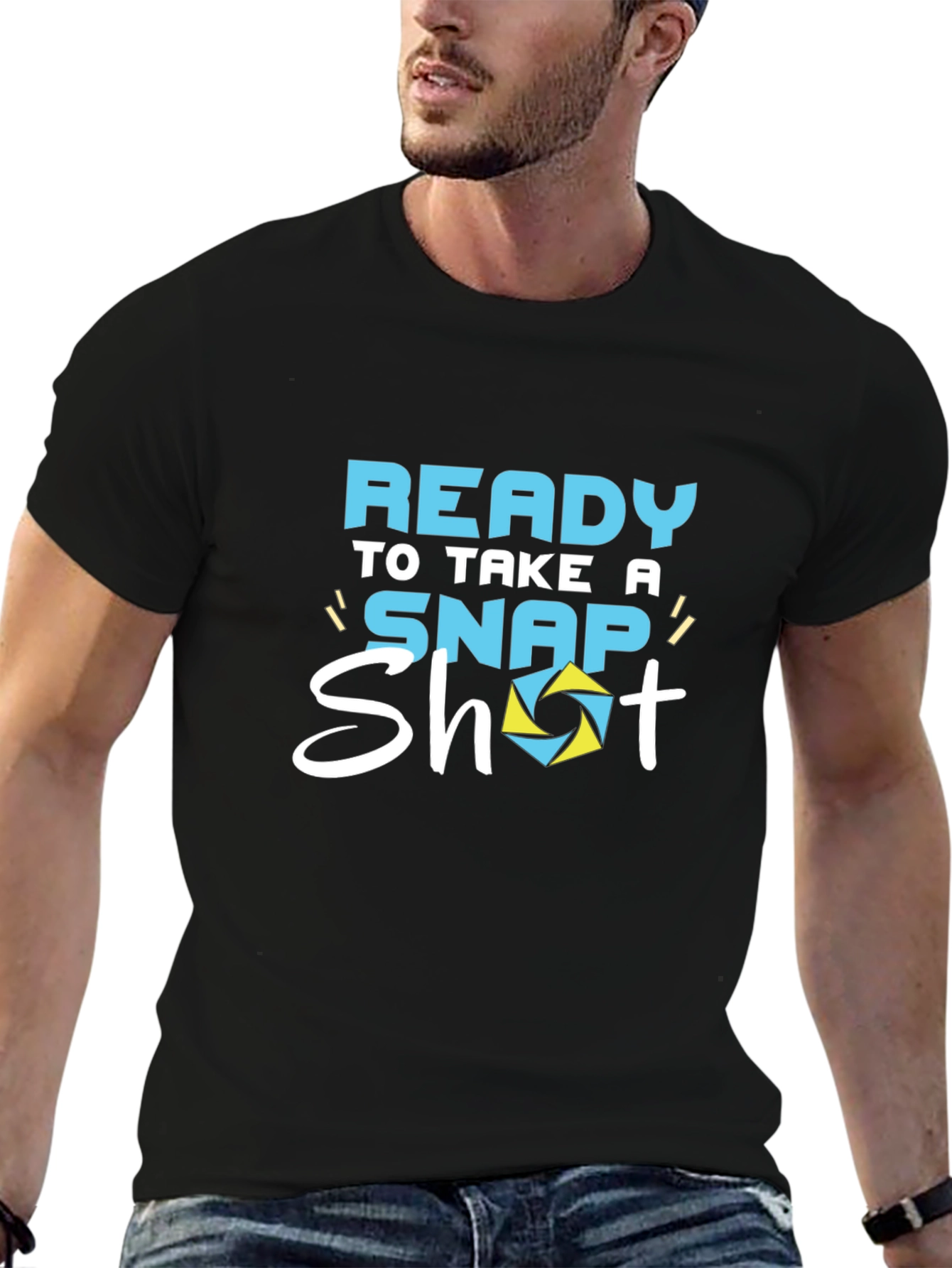 Ready to Take a Snap Shot Black Graphic Tee