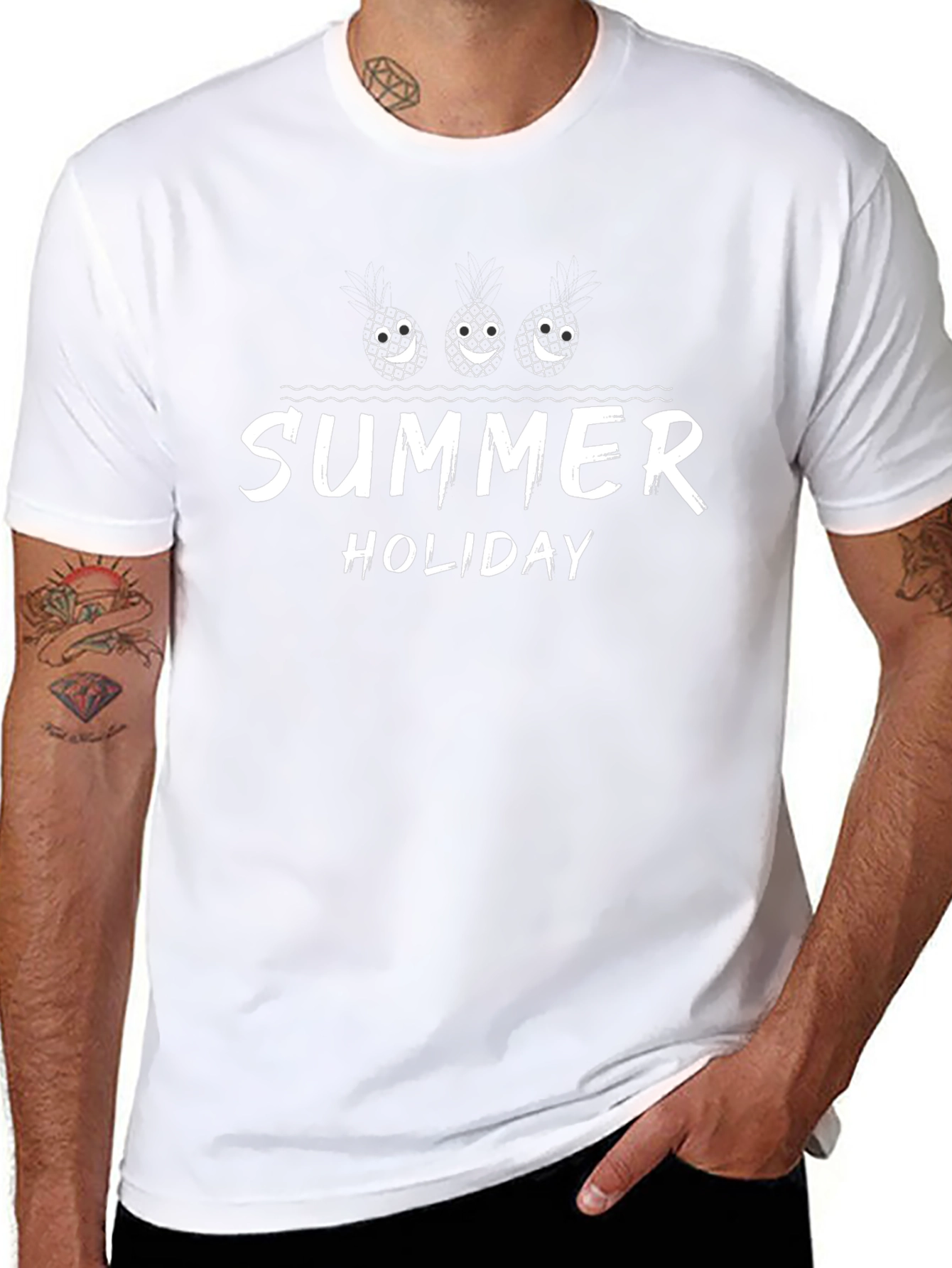 Summer Holiday Graphic T-Shirt Black Casual Tee