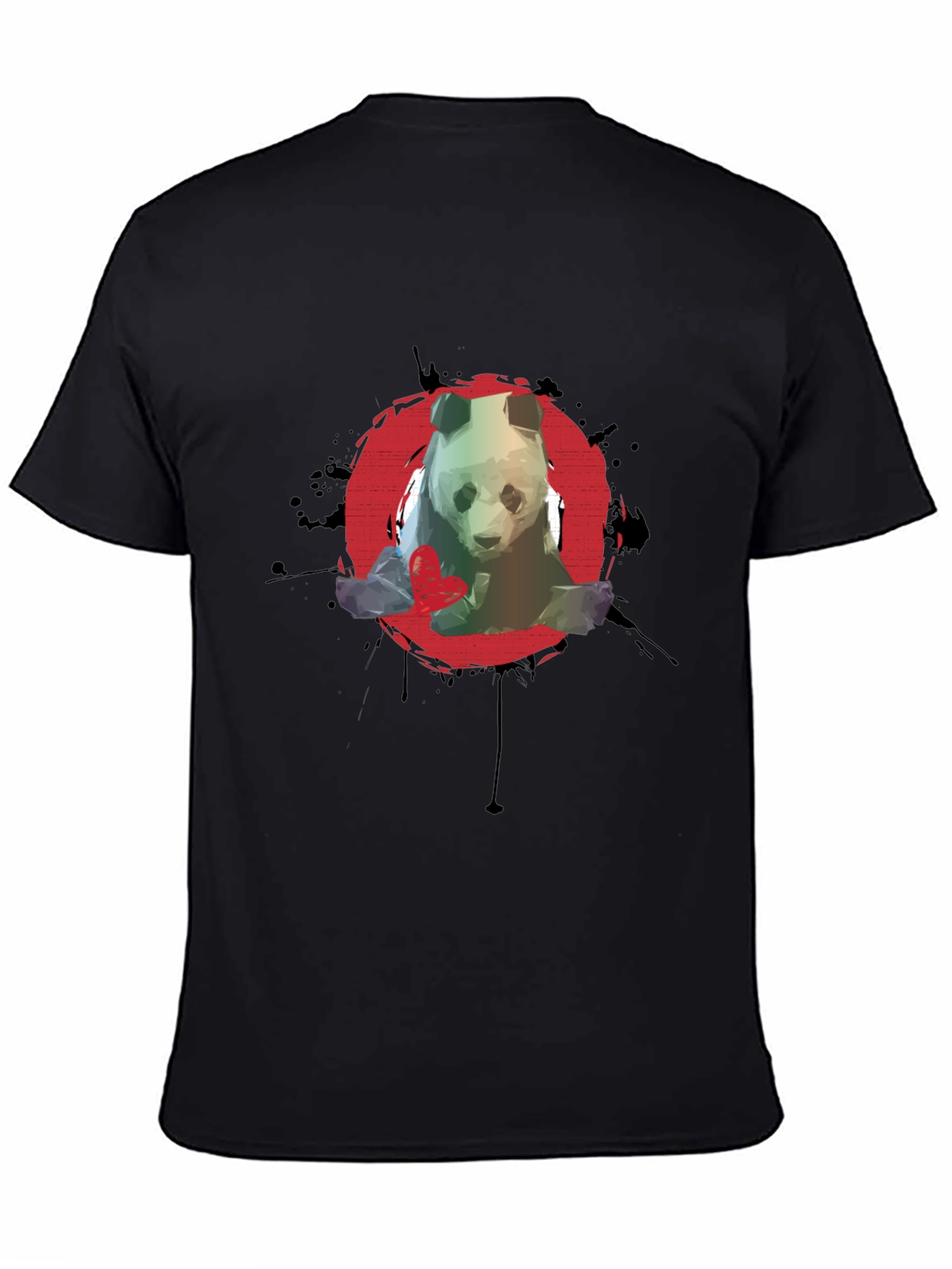 Panda Graphic T-Shirt - Red Circle Design