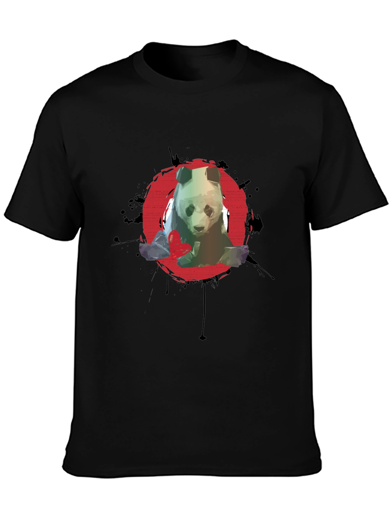 Panda Graphic T-Shirt - Red Circle Design