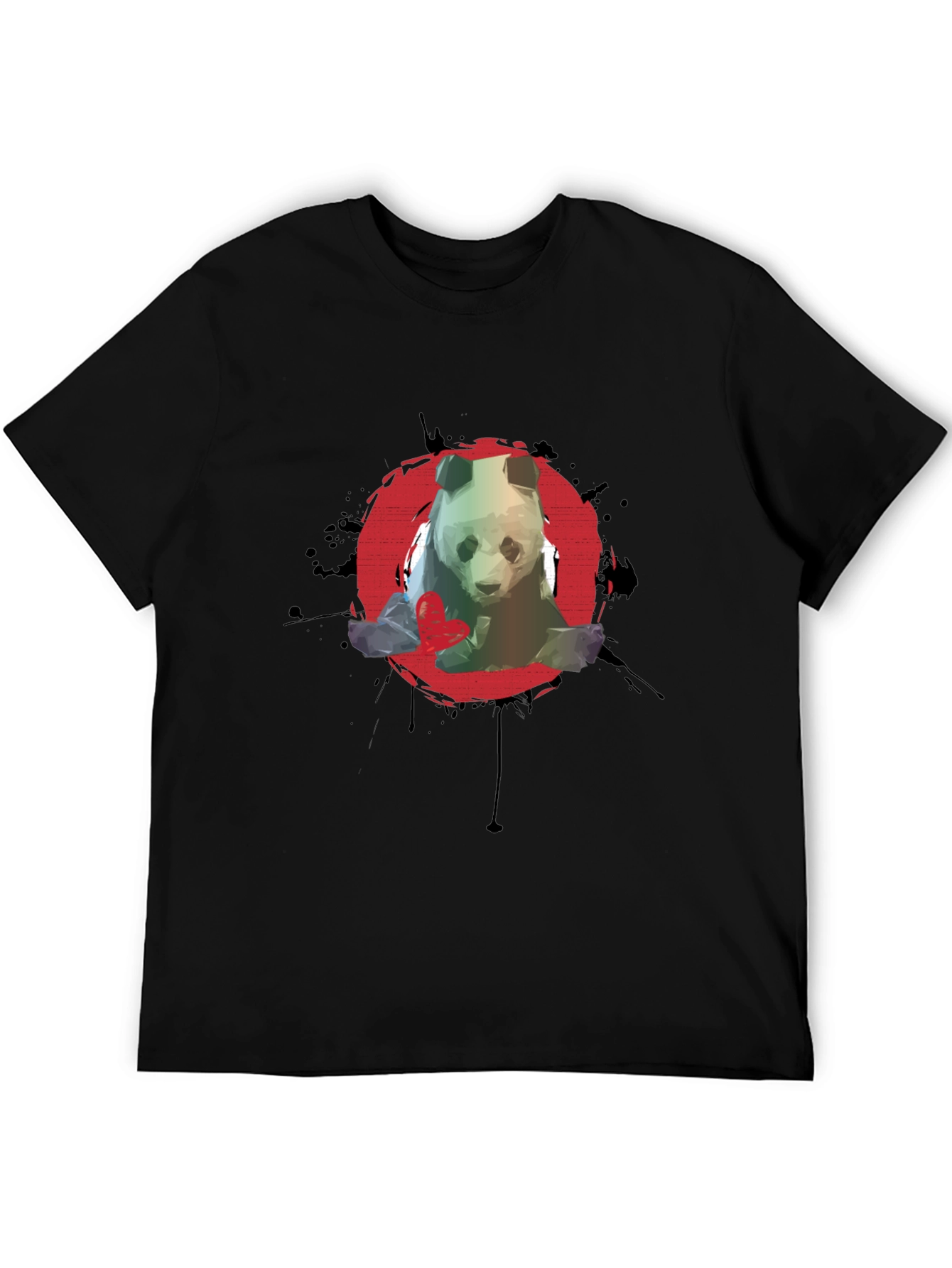Panda Graphic T-Shirt - Red Circle Design