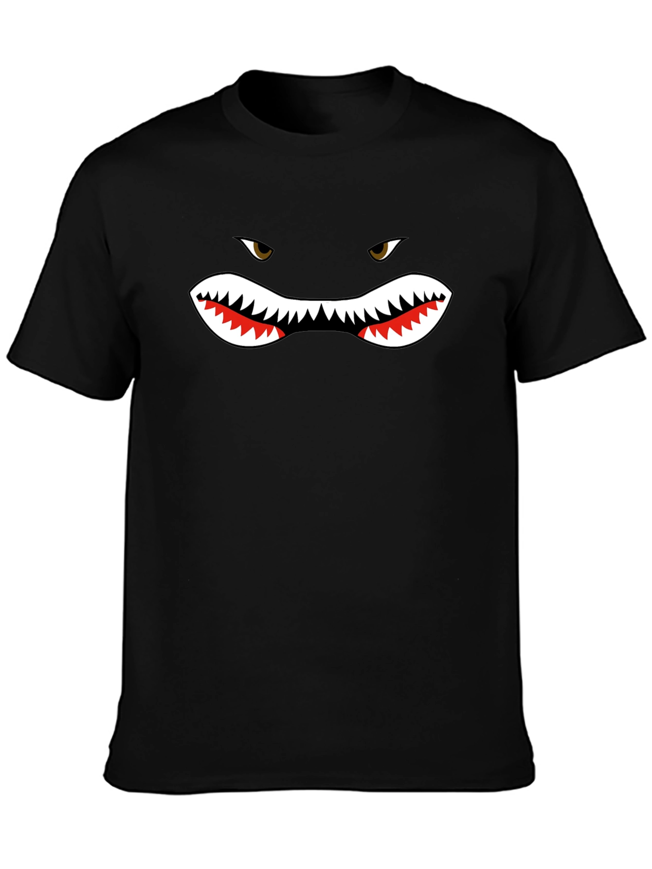 Shark Face Graphic Black T-Shirt