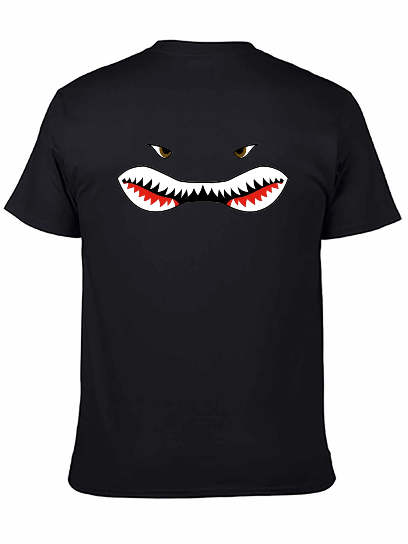 Shark Face Graphic Black T-Shirt