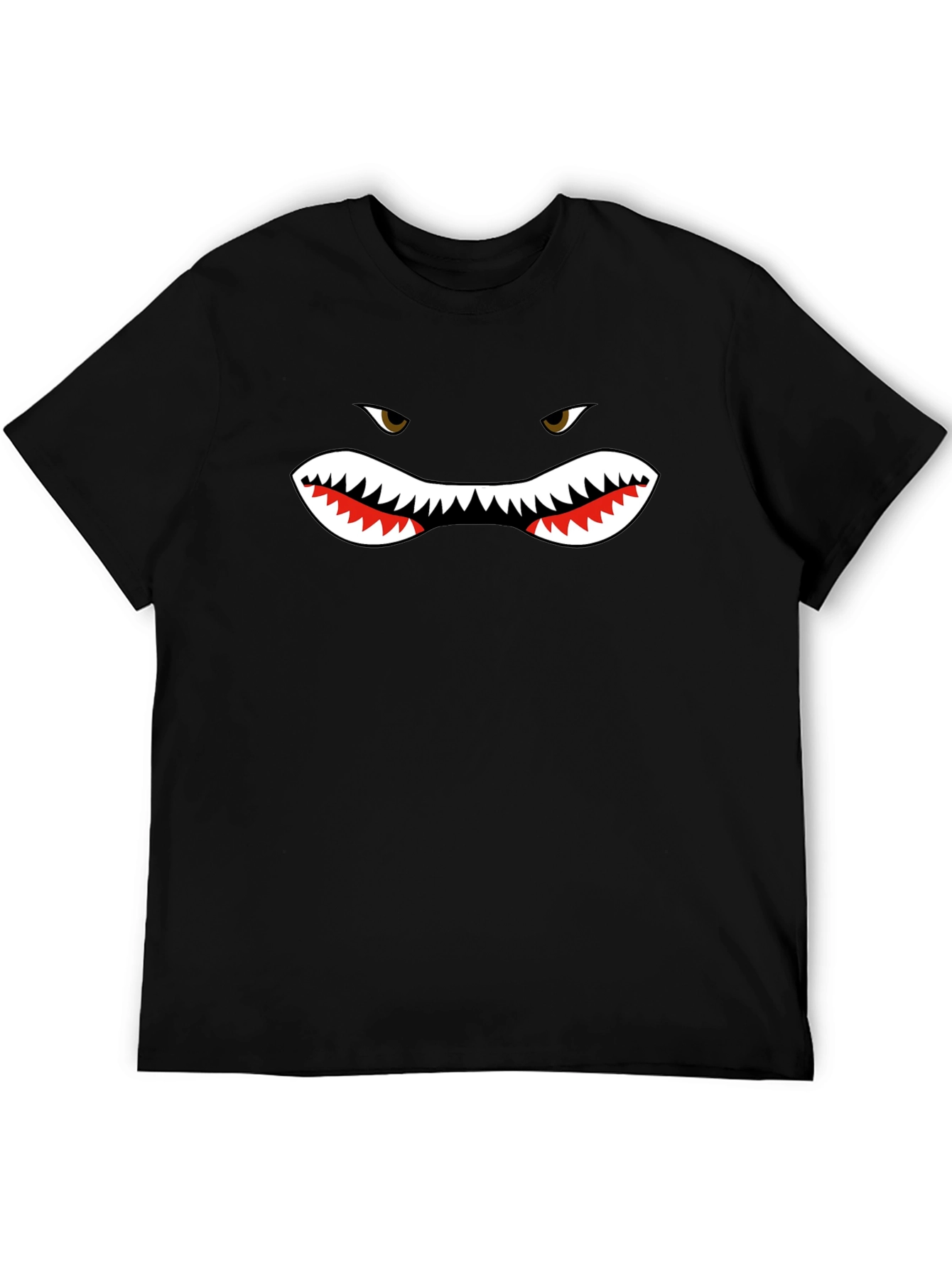 Shark Face Graphic Black T-Shirt