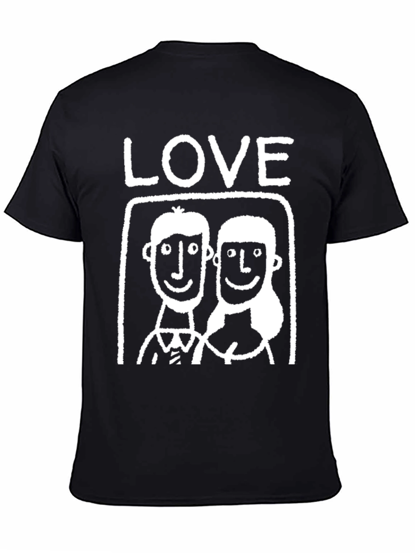 Love Couple Graphic Tee - Black Casual T-Shirt